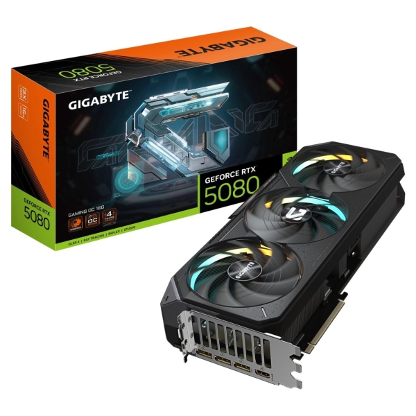 Gigabyte Graphics Card|GIGABYTE|NVIDIA GeForce RTX 5080|16 GB|GDDR7|256 bit|PCIE 5.0 16x|GPU 2617 MHz|Triple slot Fansink|1xHDMI