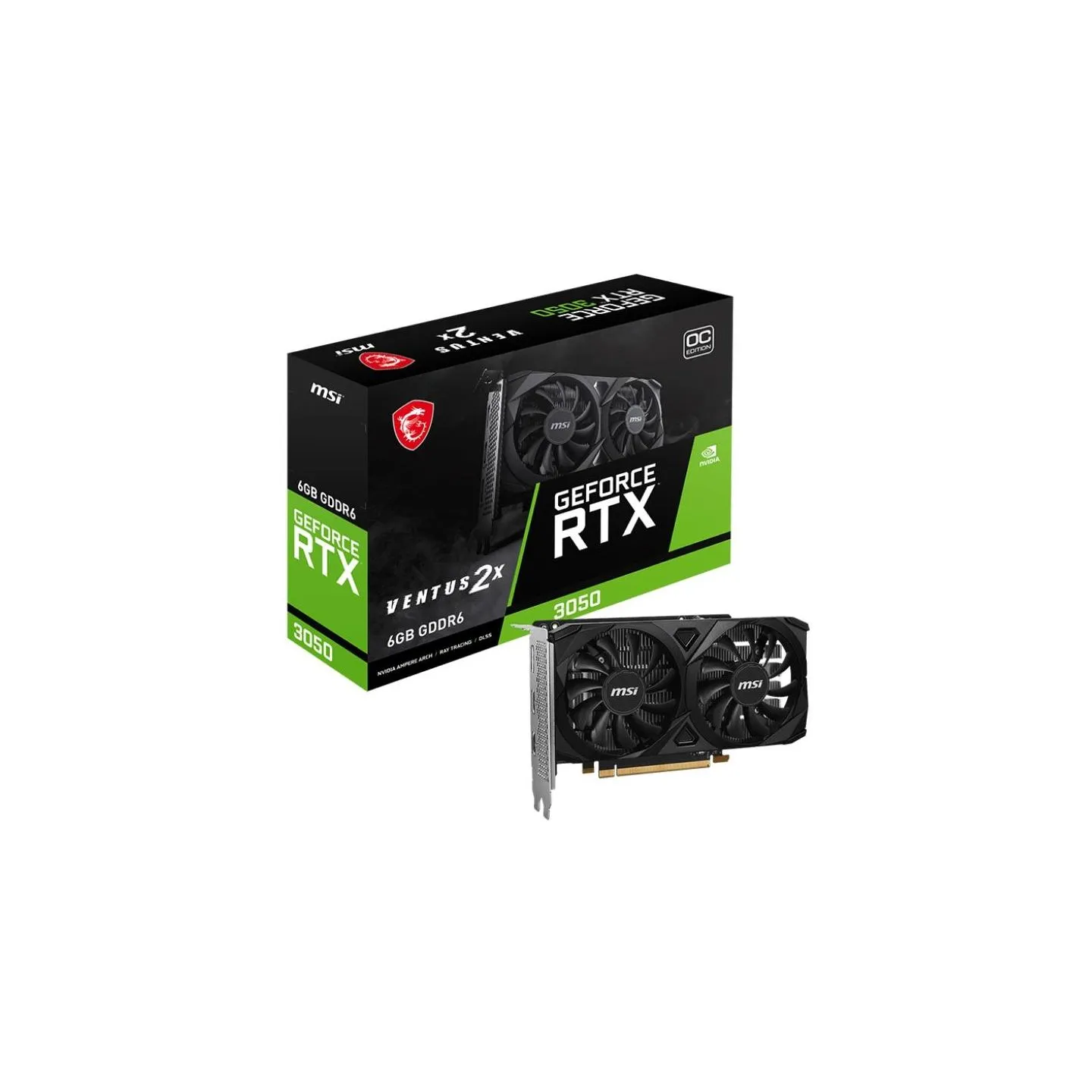 MSI Graphics card GeForce RTX 3050 VENTUS 2X E 6G OC