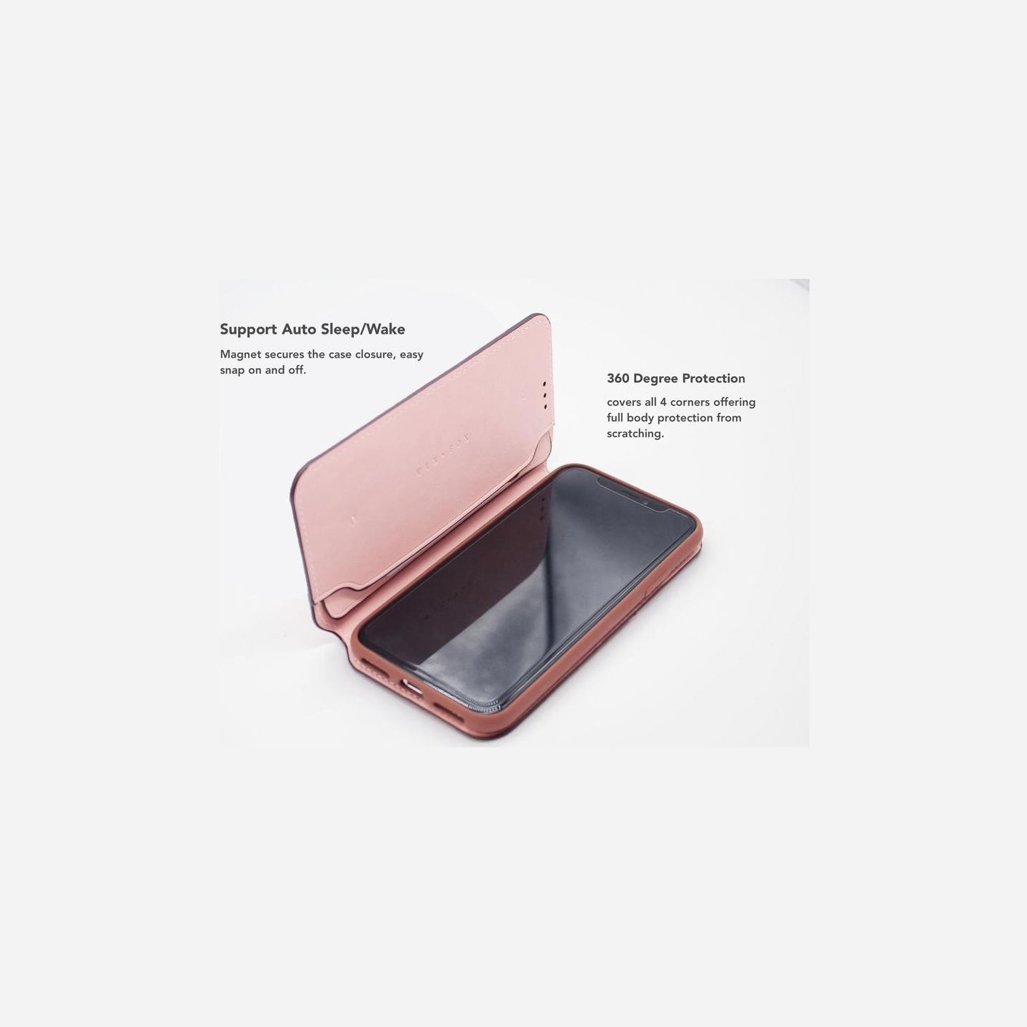 Vixfox Smart Folio Case for Iphone 7/8 pink