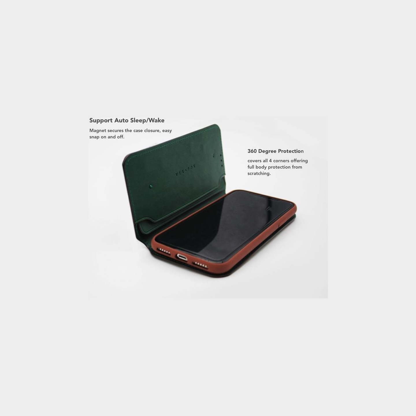 Vixfox Smart Folio Case for Iphone XSMAX forest green