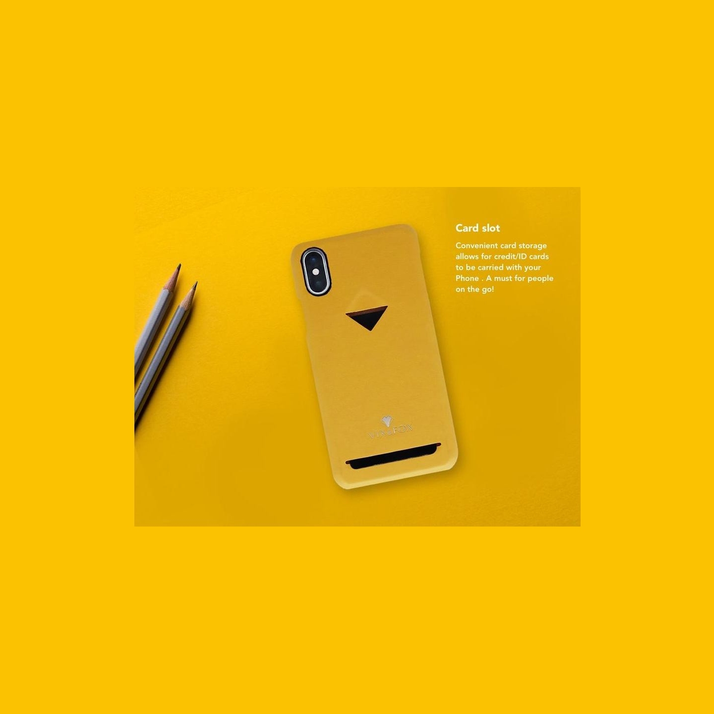 Vixfox Card Slot Back Shell for Iphone 7/8 plus mustard yellow