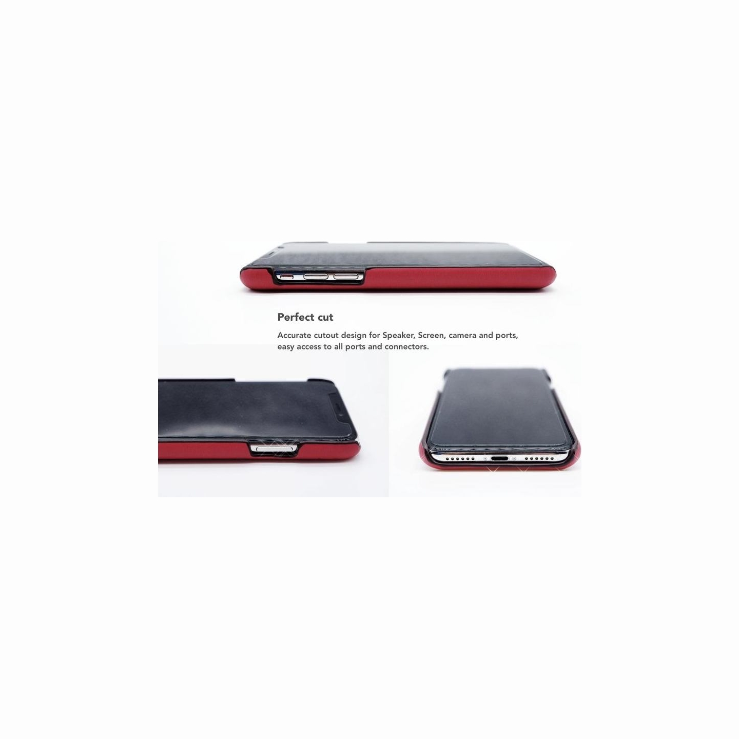 Vixfox Card Slot Back Shell for Iphone X/XS ruby red