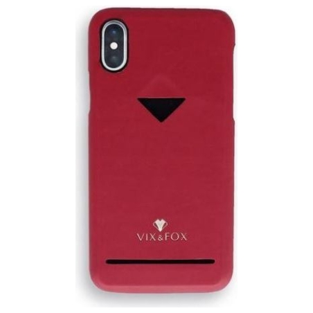 Vixfox Card Slot Back Shell for Iphone XSMAX ruby red