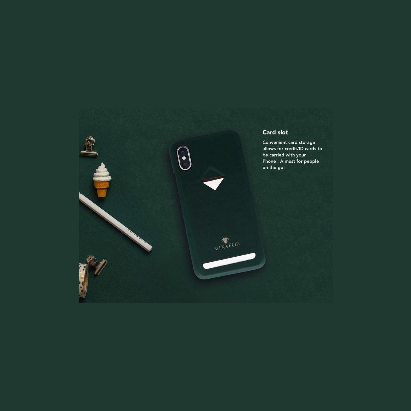 Vixfox Card Slot Back Shell for Samsung S9 forest green