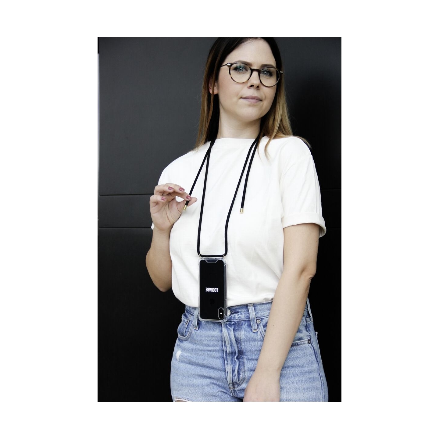 Lookabe Necklace iPhone Xs Max gold black loo005
