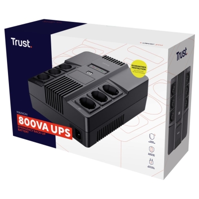 Trust UPS|TRUST|800 VA|Wave form type Simulated sinewave|Desktop/pedestal|23326