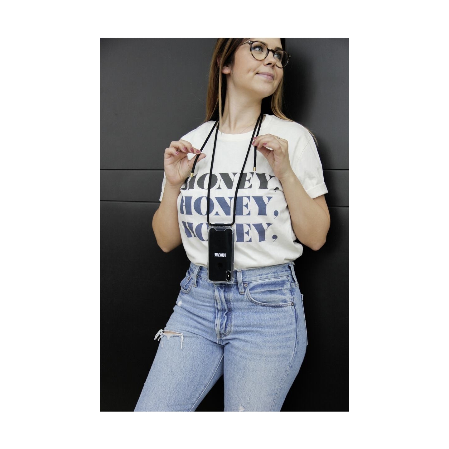 Lookabe Necklace iPhone X/Xs gold black loo003
