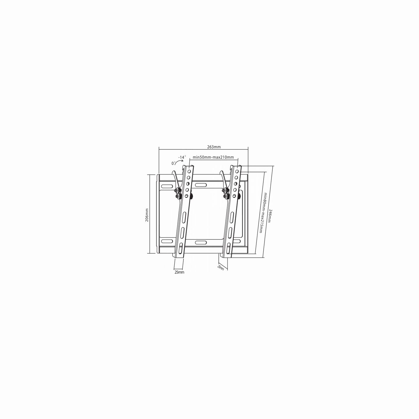 Sbox PLB-3422T Tilting Flat Screen LED TV Mount 23"-43" 35kg