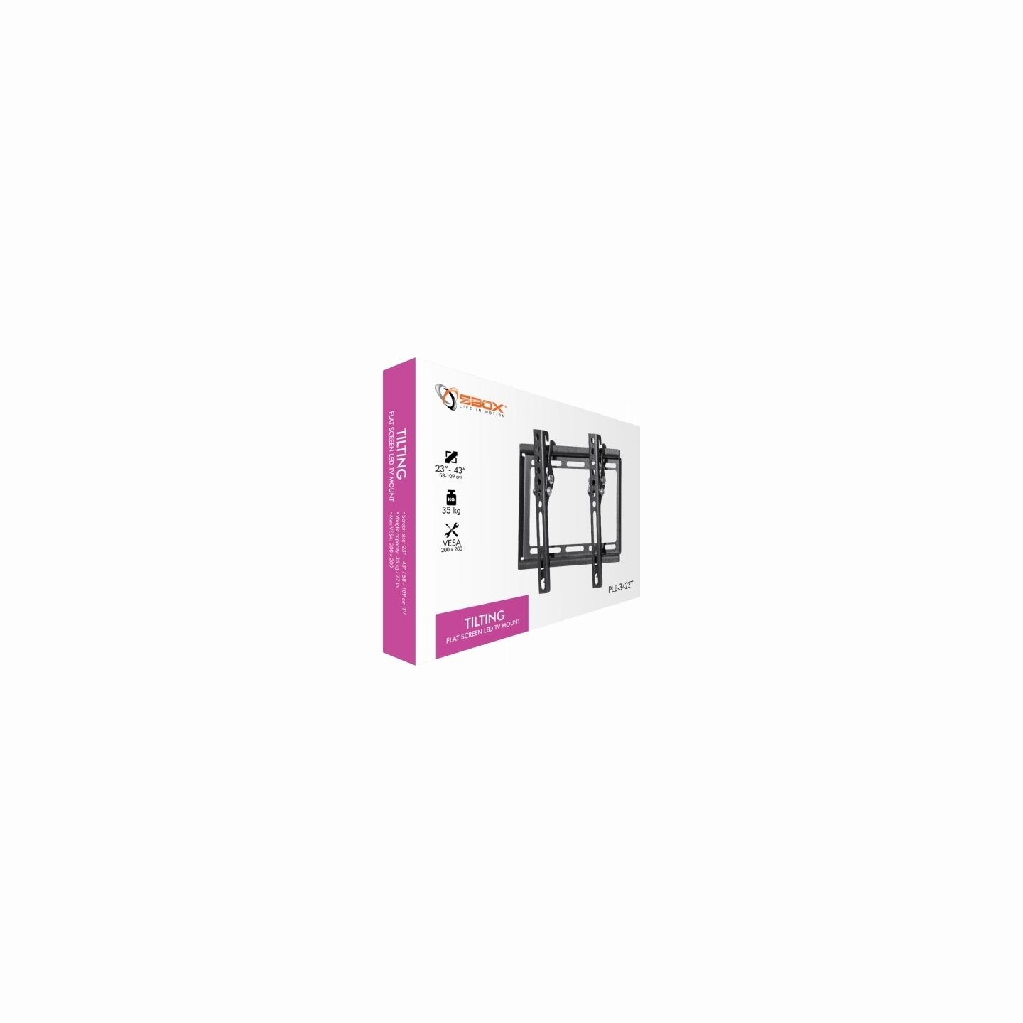 Sbox PLB-3422T Tilting Flat Screen LED TV Mount 23"-43" 35kg