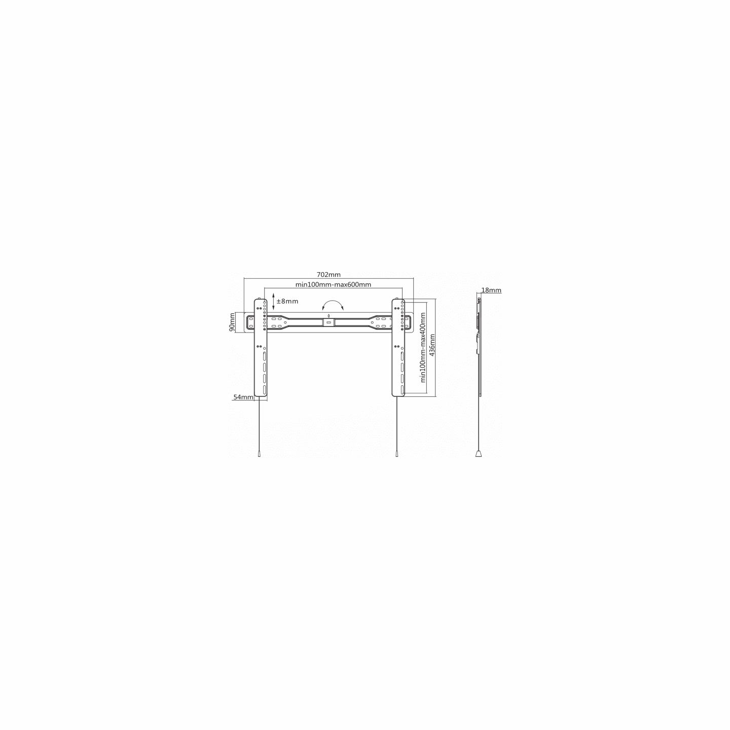 Sbox PLB-5746F Fixed Flat Screen LED TV Mount 37"-70" 35kg