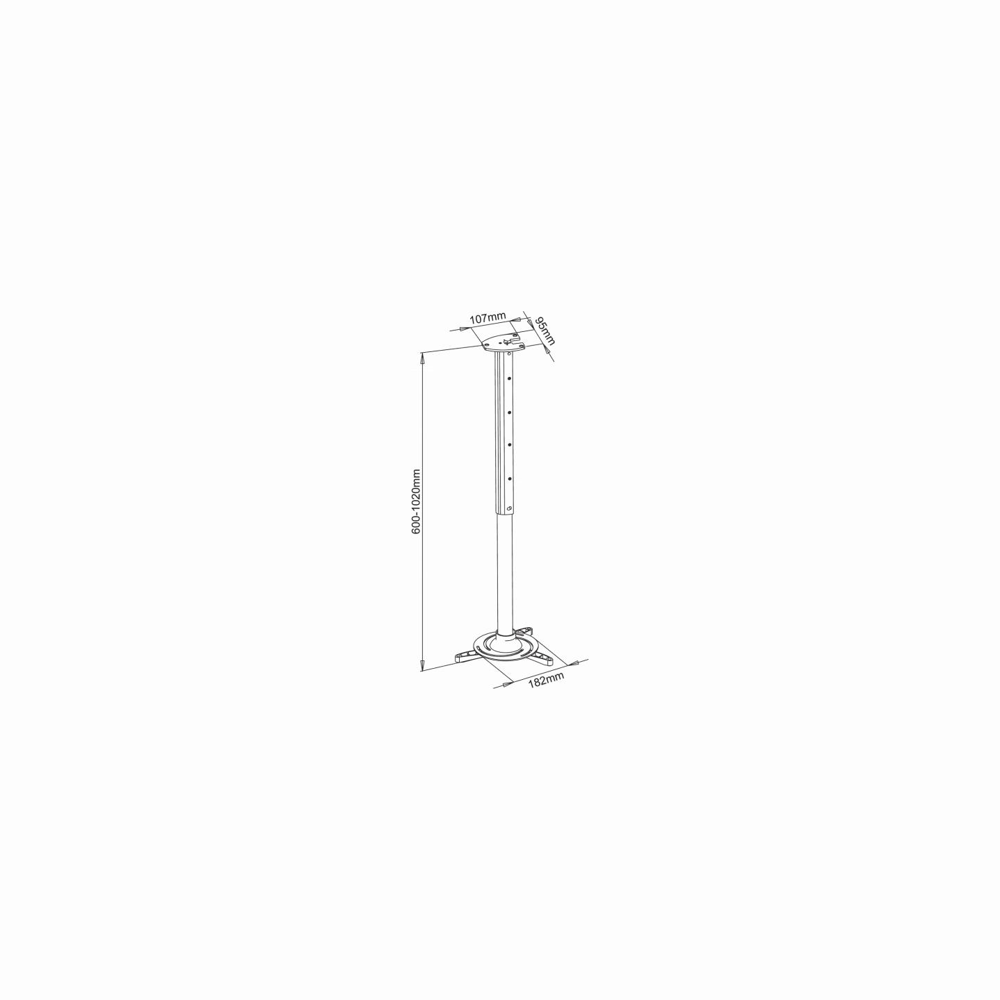 Sbox Projector Ceiling Mount max336mm 15kg PM-102XL