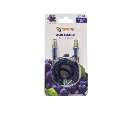 Sbox 3535-1.5BL AUX Cable 3.5mm To 3.5mm Blueberry Blue