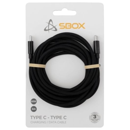 Sbox Type-C - Type-C M/M 3m Black USB-TYPEC-TYPEC-3