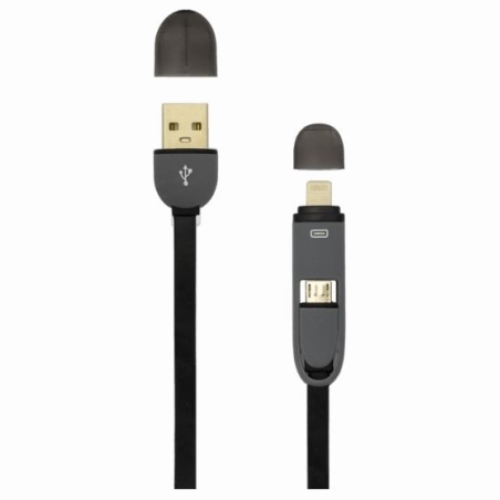 Sbox USB->Micro USB+IPH.5 M/M 1M black 2IN1B