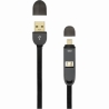Sbox USB->Micro USB+IPH.5 M/M 1M black 2IN1B