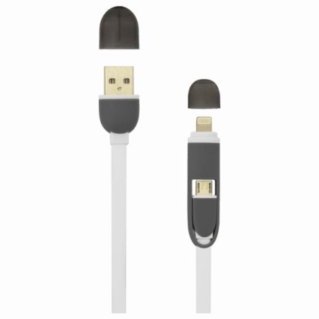 Sbox 2IN1W USB->Micro USB+IPH.5 M/M 1M white