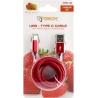 Sbox USB->Type-C M/M 1.5m CTYPE-1.5R Strawberry Red