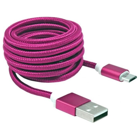 Sbox USB->Micro USB M/M 1.5m USB-10315P Pitaya Pink