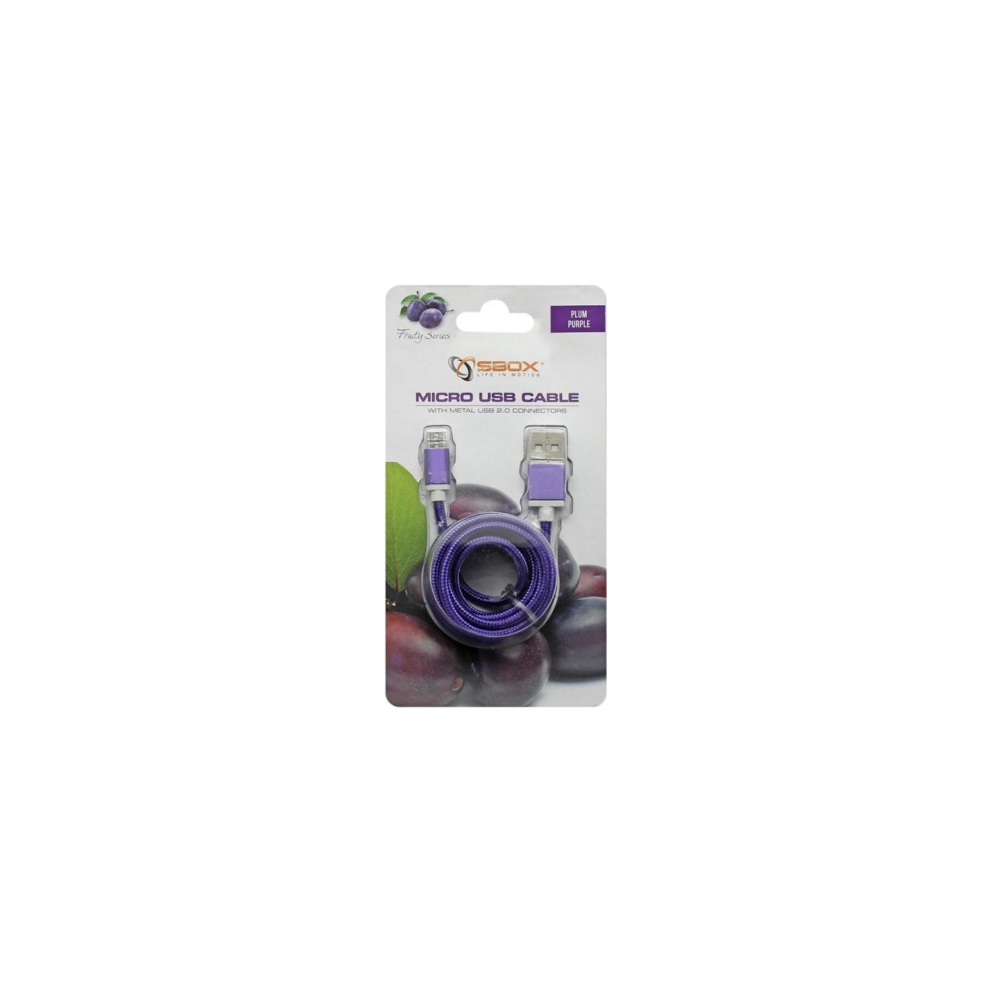 Sbox USB->Micro USB M/M 1m USB-10315U plum purple