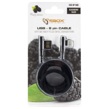 Sbox USB-8P-90B USB 8 Pin Cable blackberry black
