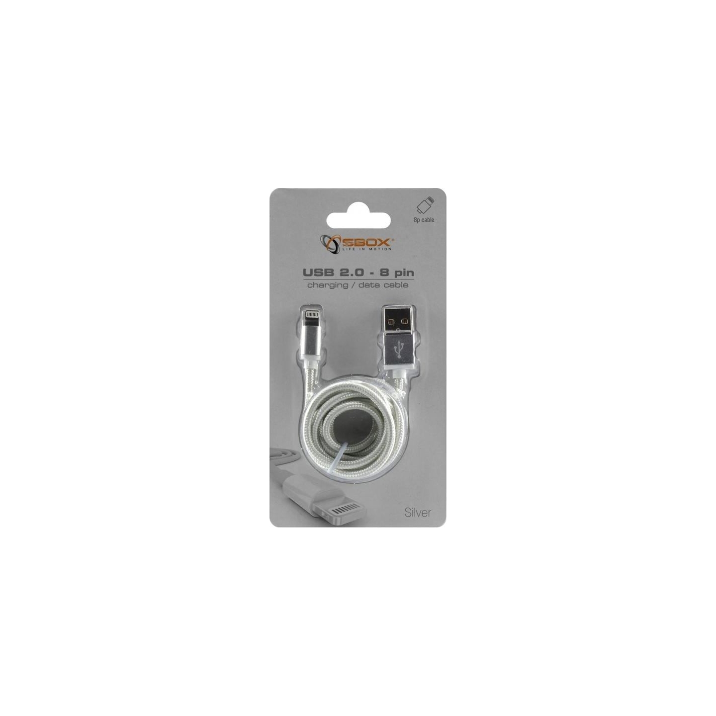 Sbox USB 2.0 8 Pin IPH7-S silver