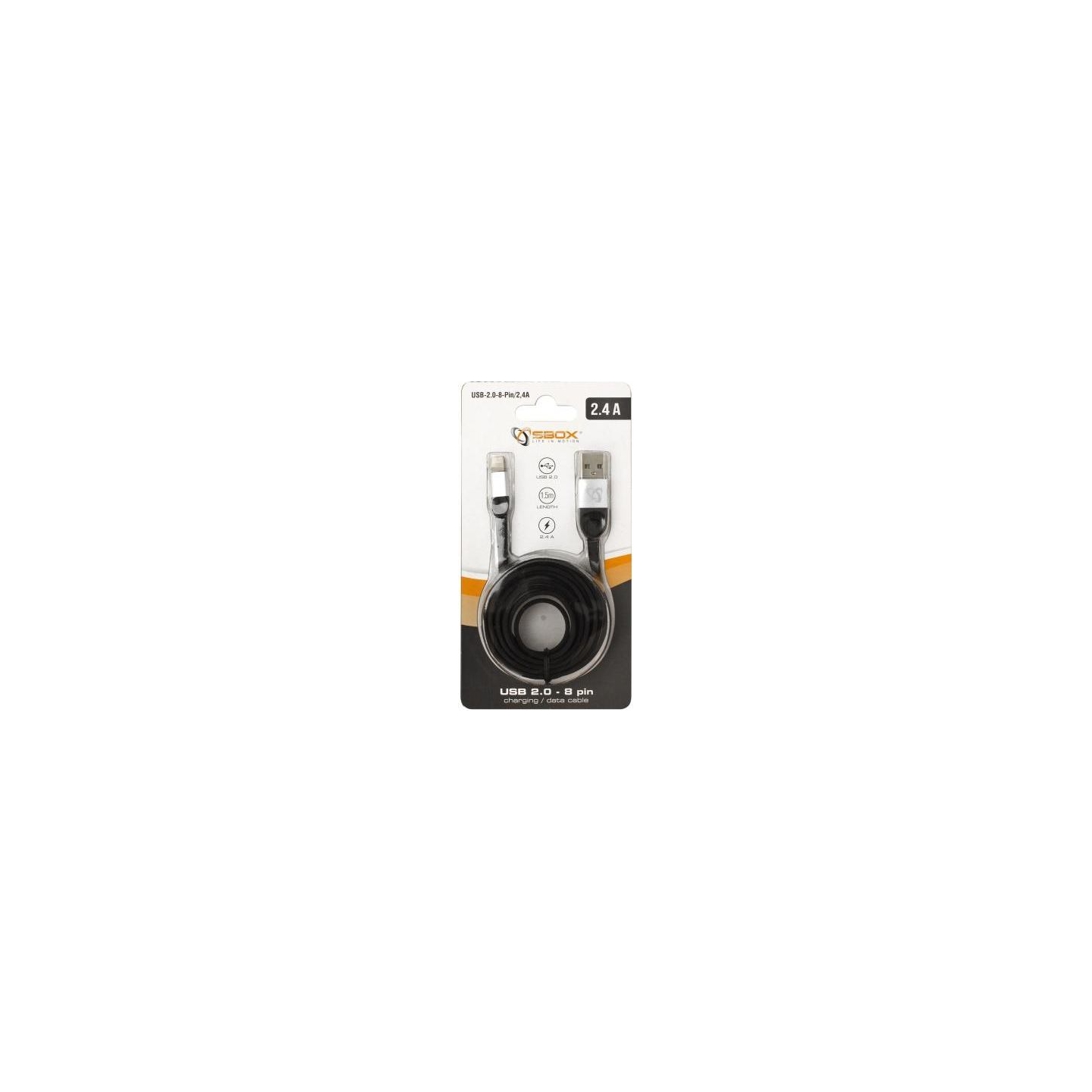 Sbox USB 2.0-8-Pin/2.4A black/silver