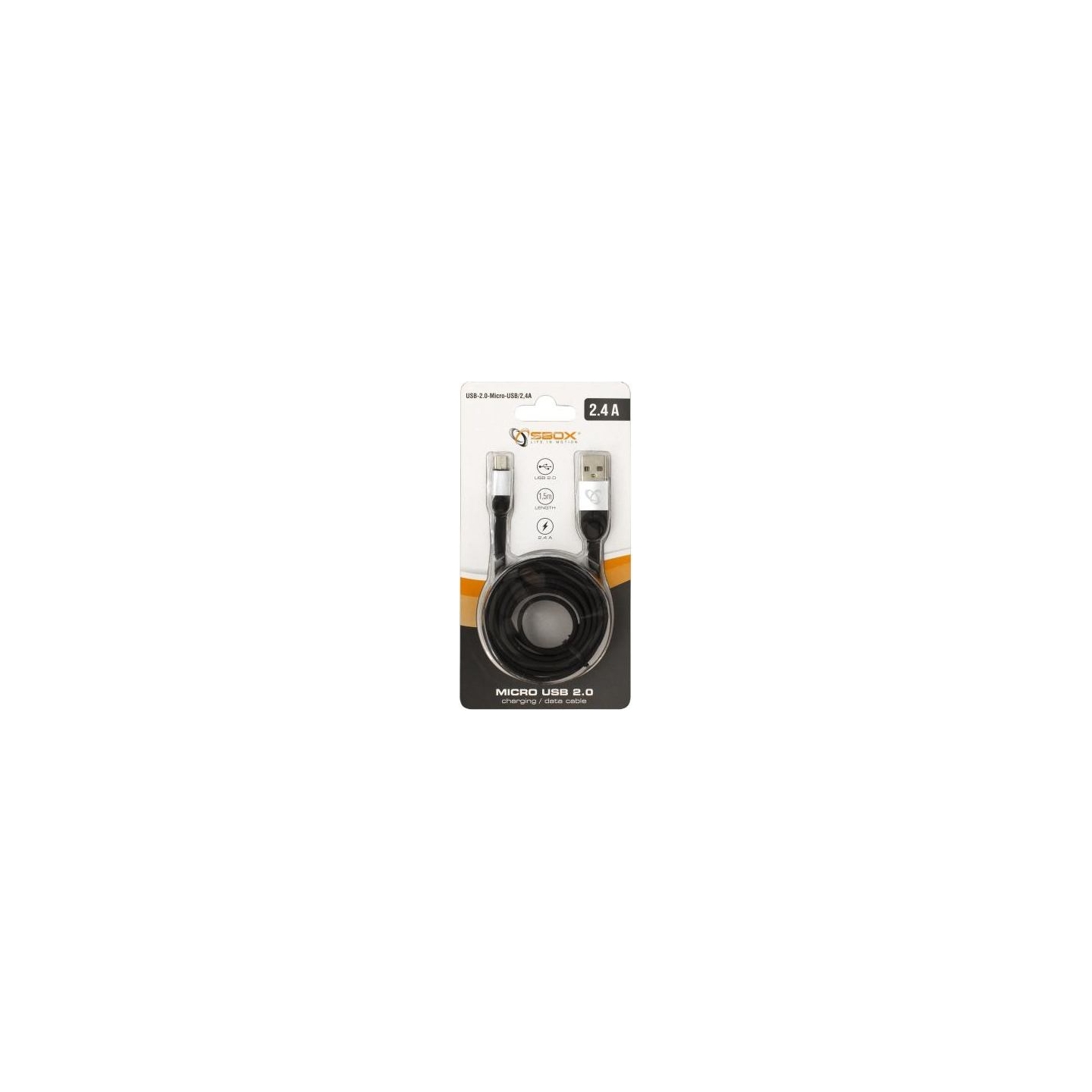 Sbox USB->Micro USB M/M 1.5m USB-MICRO-2,4A