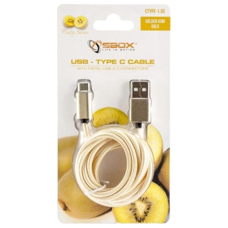 Sbox USB-TYPEC-15G USB->Type C M/M 1.5m Fruity Gold