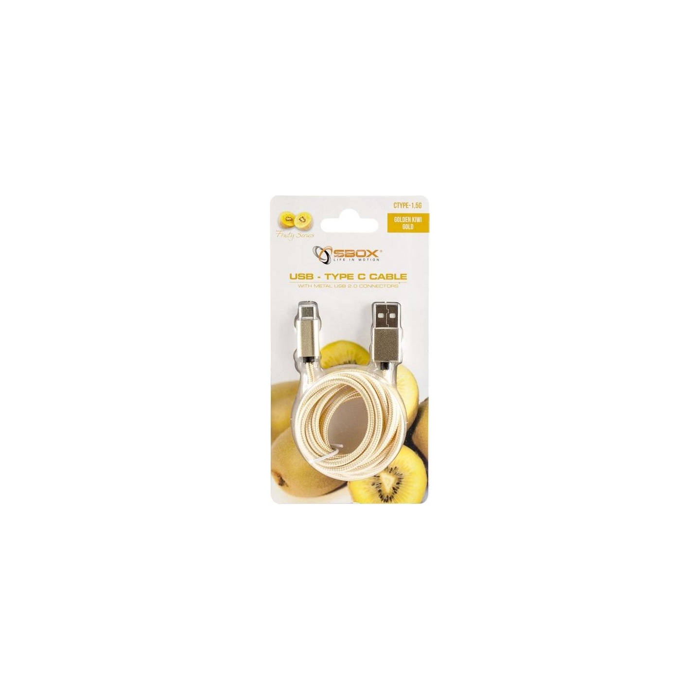 Sbox USB-TYPEC-15G USB->Type C M/M 1.5m Fruity Gold