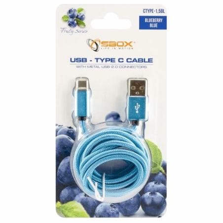 Sbox USB-TYPEC-15BL USB Type C M/M 1.5m  Fruity Blue