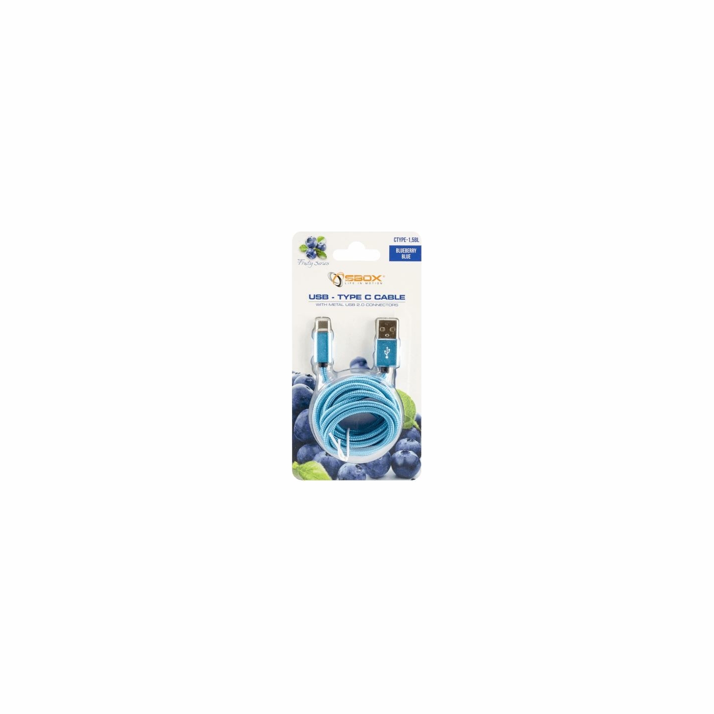 Sbox USB-TYPEC-15BL USB Type C M/M 1.5m  Fruity Blue