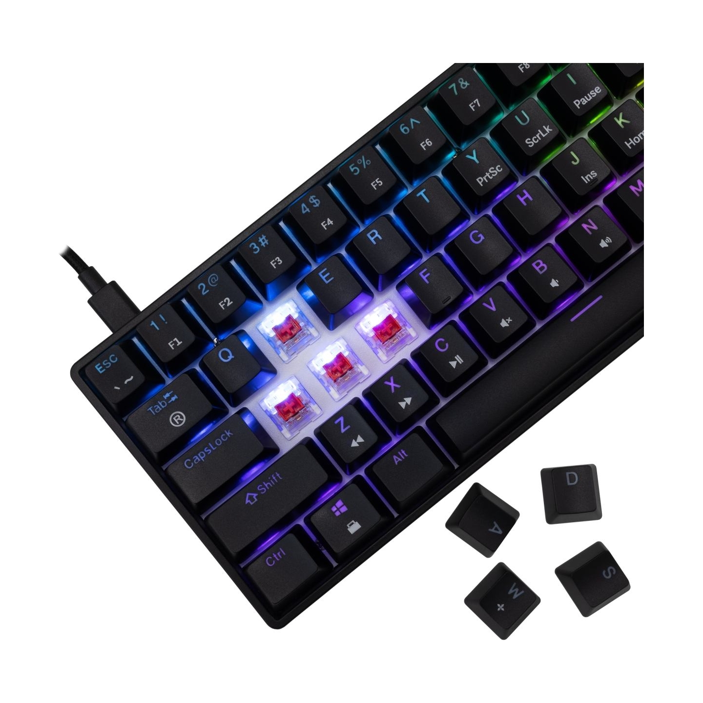White Shark GK-004111 Shinobi 2 Red switch, Black US