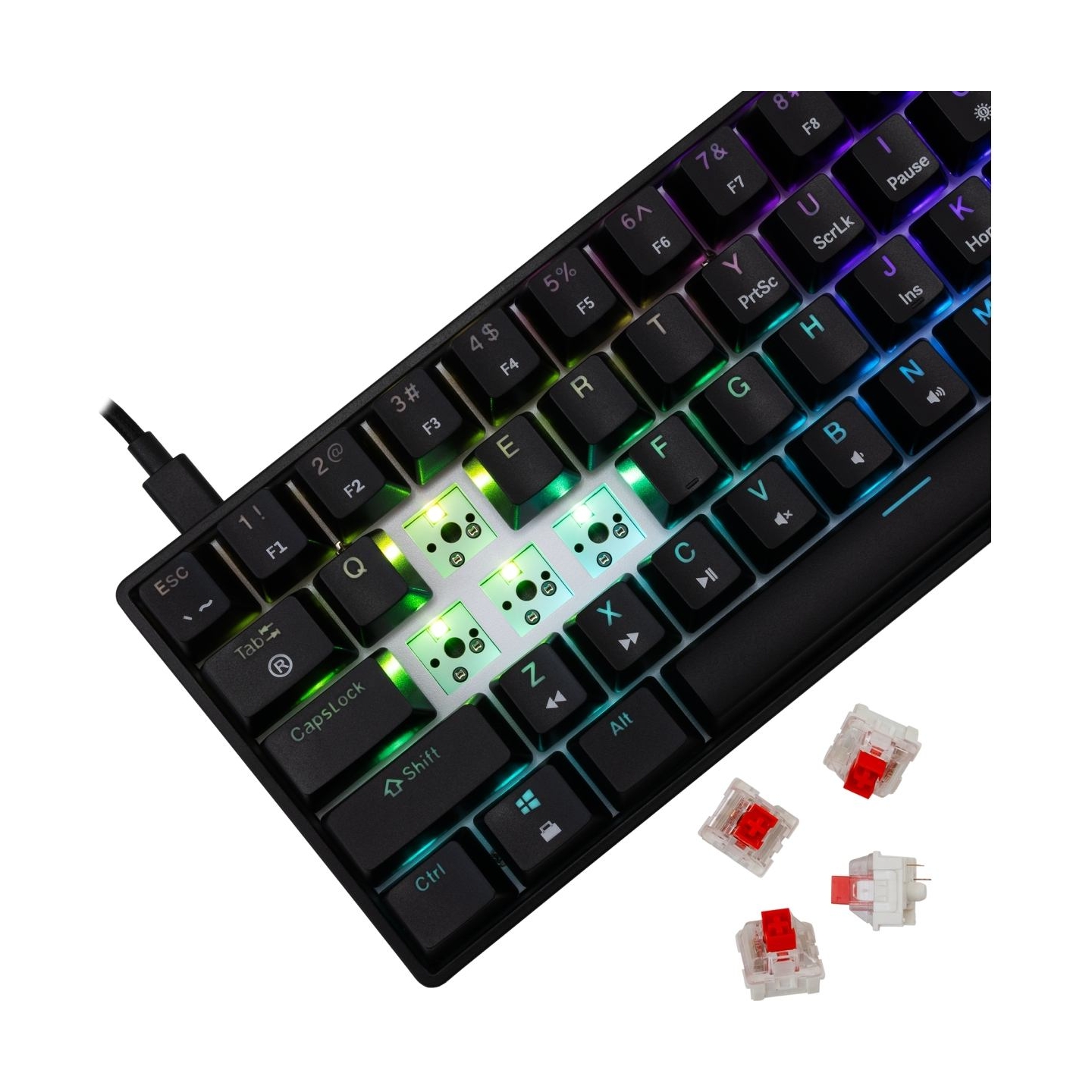 White Shark GK-004111 Shinobi 2 Red switch, Black US