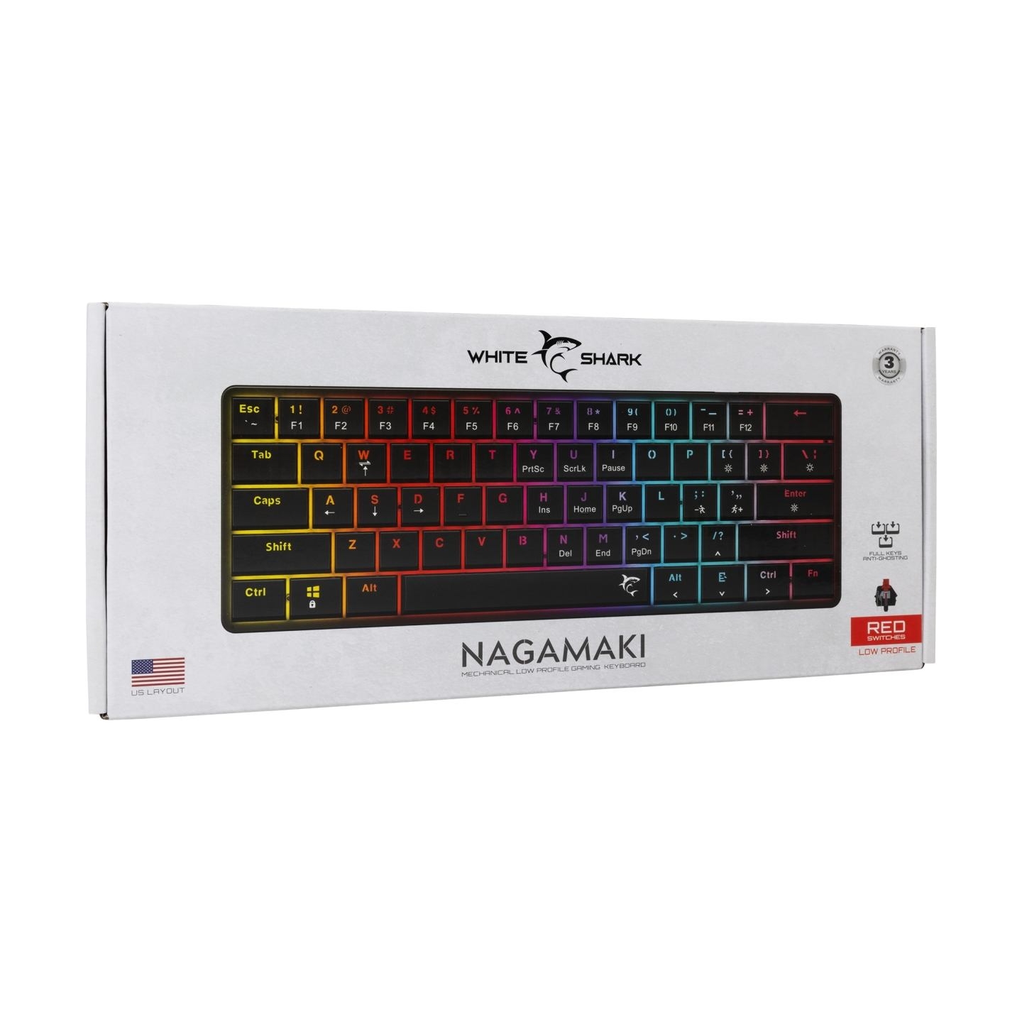 White Shark GK-006111 Nagamaki Black-Mechanical / US-Red.SW