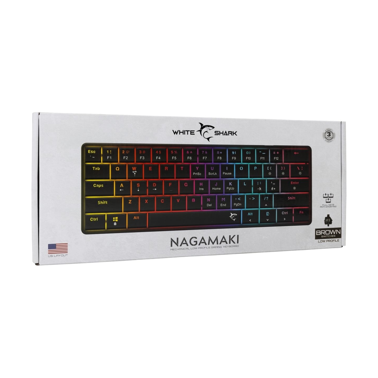 White Shark GK-006131 Nagamaki Black-Mechanical / US-Brown.SW