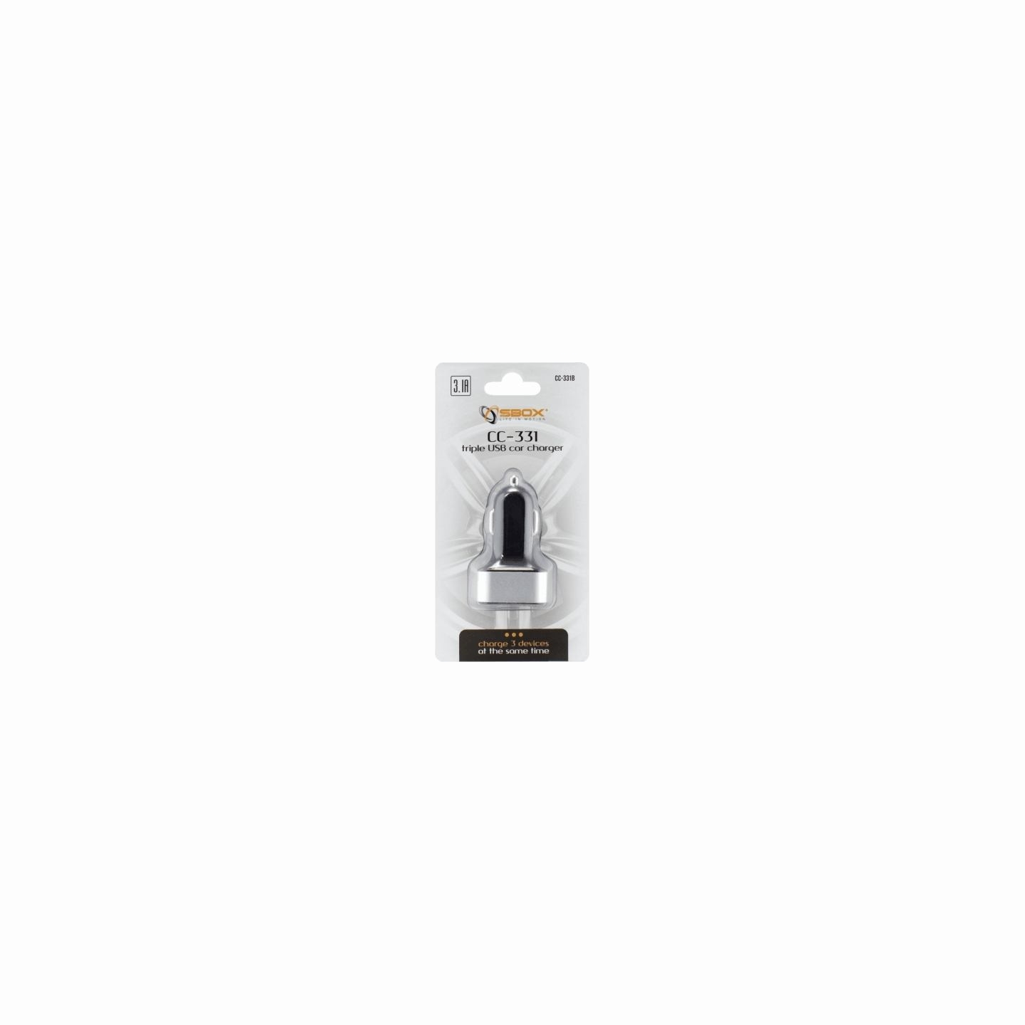 Sbox Car Charger CC-331B 3.1A black/grey