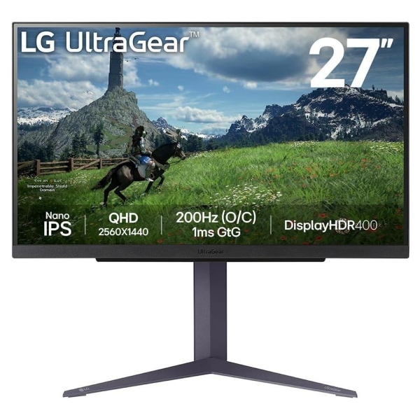 LG LCD Monitor|LG|27"|Panel IPS|2560x1440|16:9|180Hz|1 ms|Pivot|Height adjustable|Tilt|Colour Black|27GS85Q-B