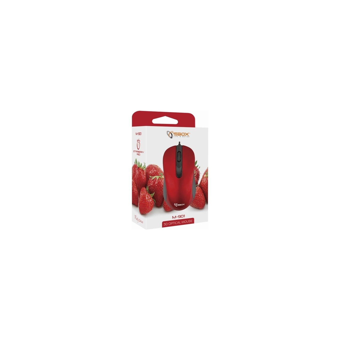 Sbox M-901 Optical Mouse  Red