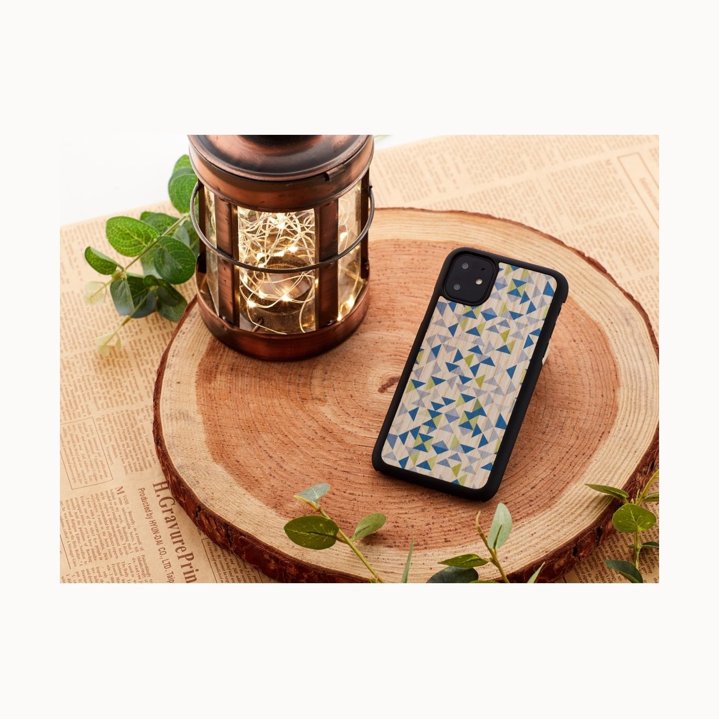 Man&Wood SmartPhone case iPhone 11 blue triangle black