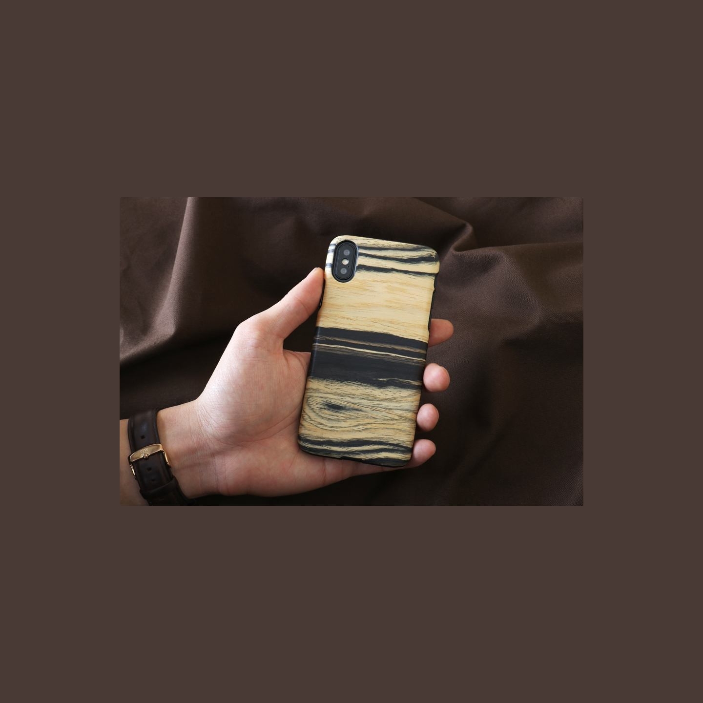 Man&Wood SmartPhone case iPhone X/XS white ebony black