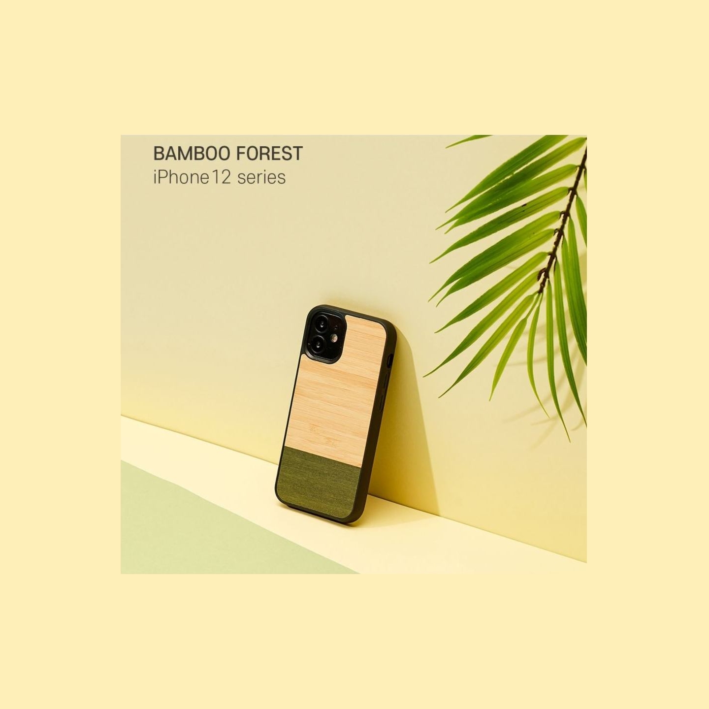 Man&Wood case for iPhone 12 mini bamboo forest black