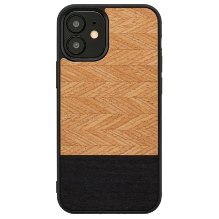 Man&Wood case for iPhone 12 mini herringbone nero black