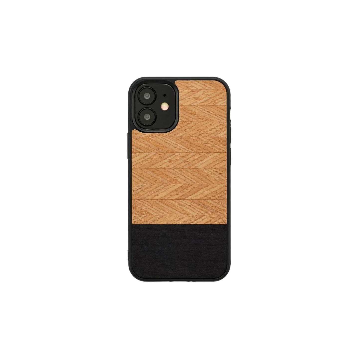 Man&Wood case for iPhone 12 mini herringbone nero black