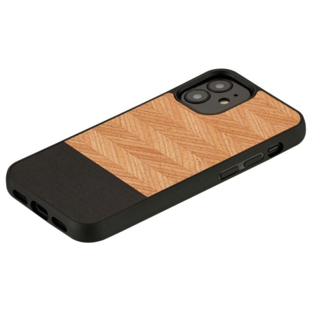 Man&Wood case for iPhone 12 mini herringbone nero black