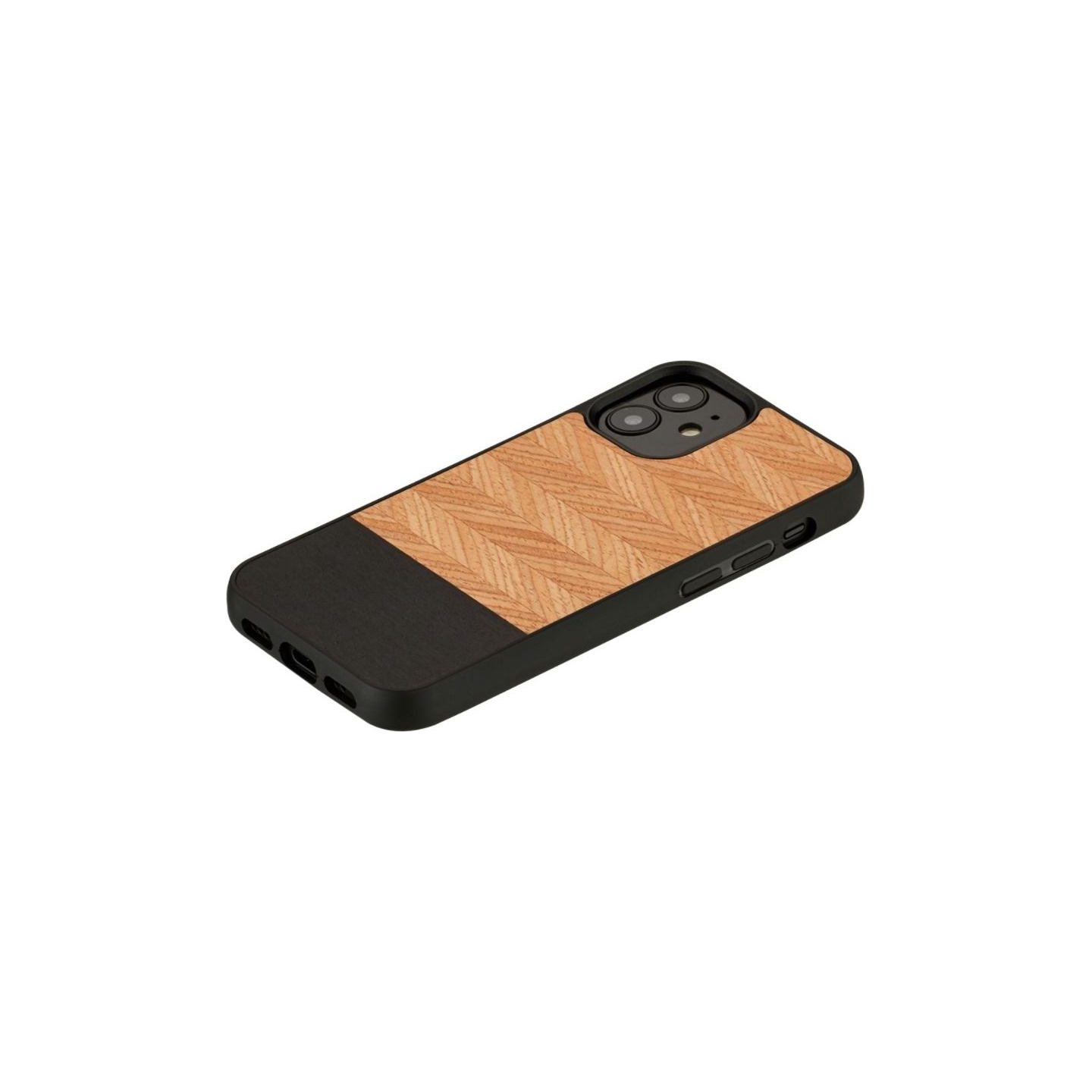 Man&Wood case for iPhone 12 mini herringbone nero black