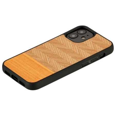 Man&Wood case for iPhone 12 mini herringbone arancia black