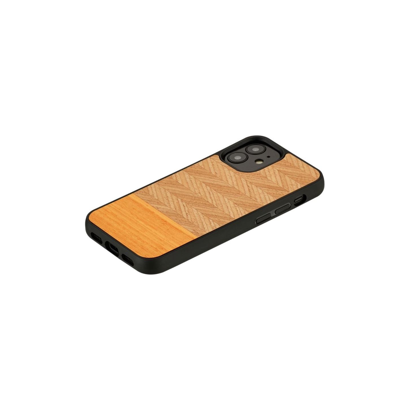 Man&Wood case for iPhone 12 mini herringbone arancia black