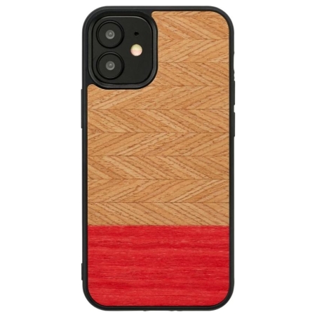 Man&Wood case for iPhone 12 mini herringbone azalea black