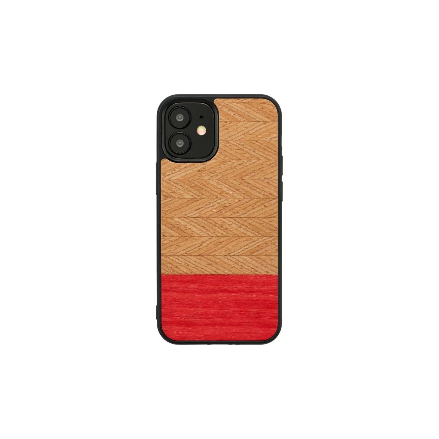 Man&Wood case for iPhone 12 mini herringbone azalea black