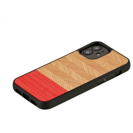 Man&Wood case for iPhone 12 mini herringbone azalea black